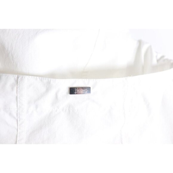 Herno Women Size IT42 US6 White Drawstring Hooded Jacket A-Line Parka Coat $1195 - Picture 7 of 9